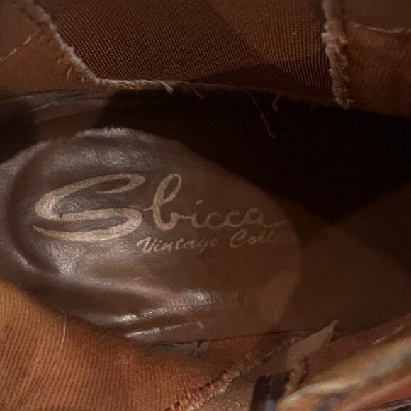 Sbicca Vintage Collection Coushatta Brown Leather High Heel Bootie Size 8 - Picture 3 of 9